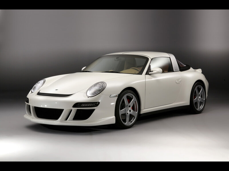 White Porsche Convertible — Dramatic