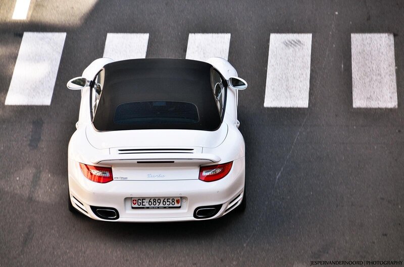 White Porsche Convertible — Dynamic, Afternoon