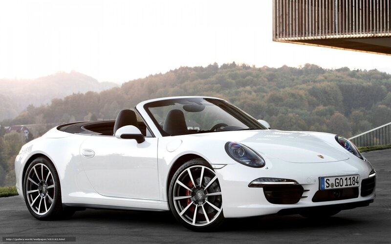 White Porsche Convertible — Serene, Sunset, Photograph