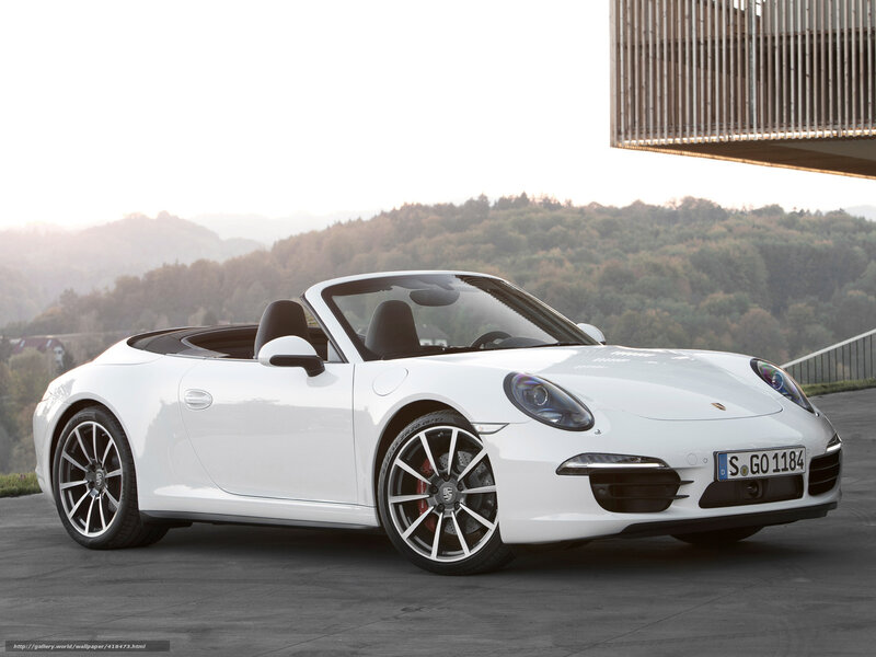 White Porsche Convertible — Serene, Sunset