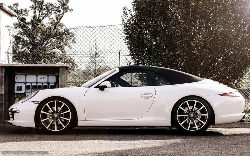 white porsche convertible