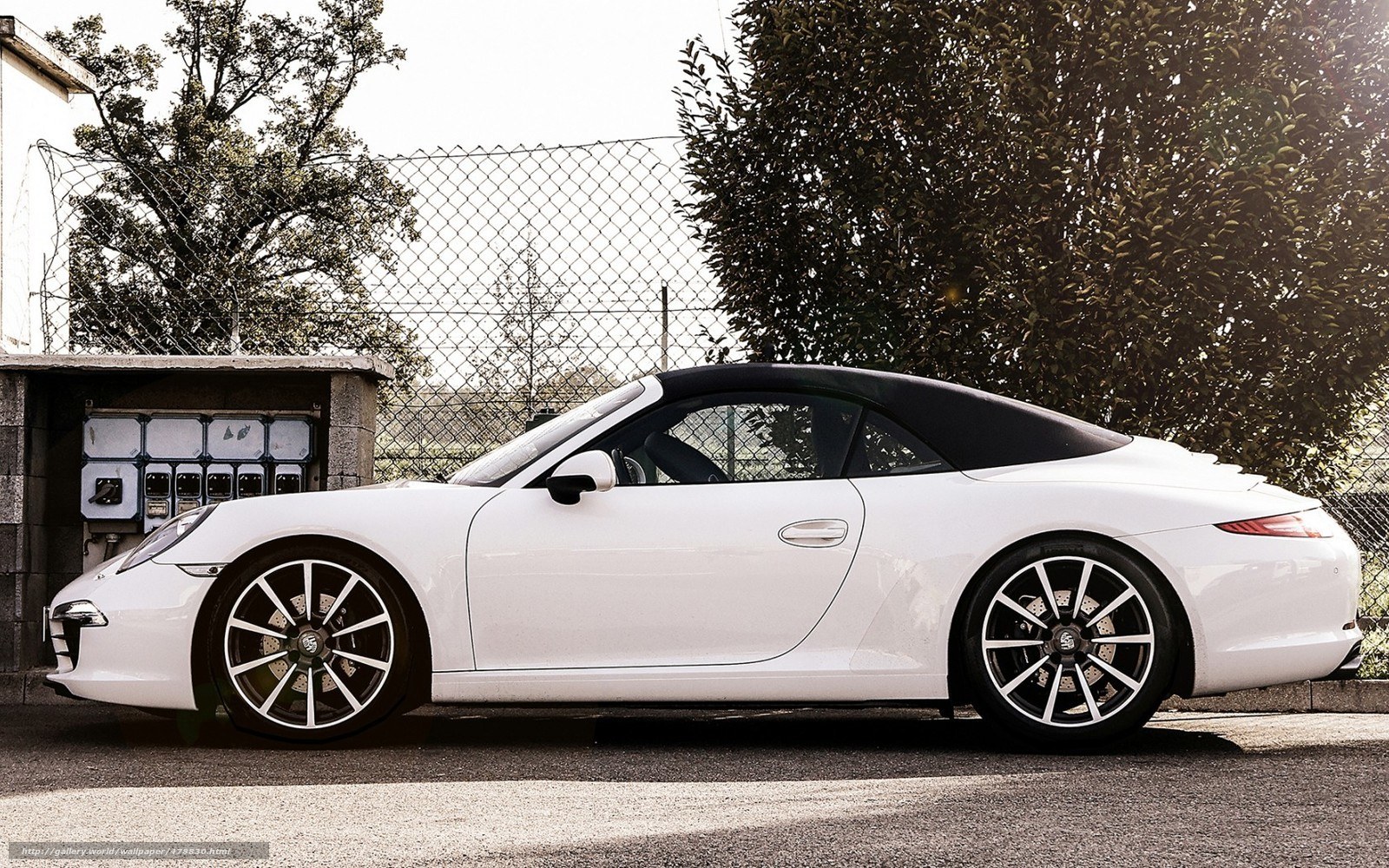 white porsche convertible