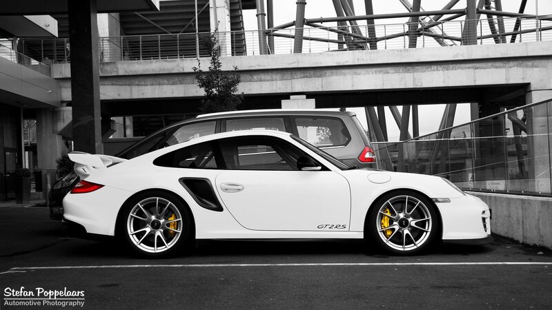 White Porsche GT2 RS parked
