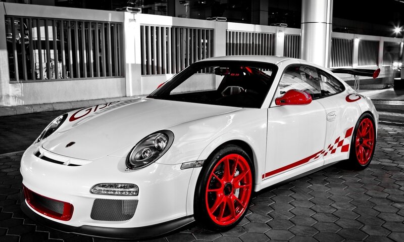 White Porsche GT3 — Dramatic, Night, Photograph