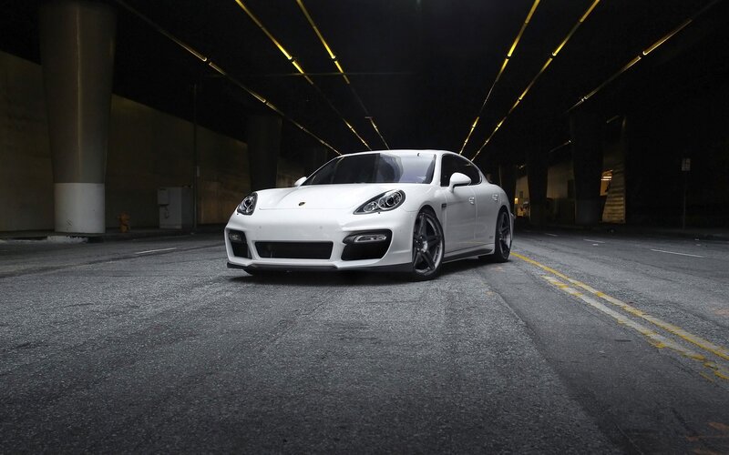 White Porsche in a tunnel