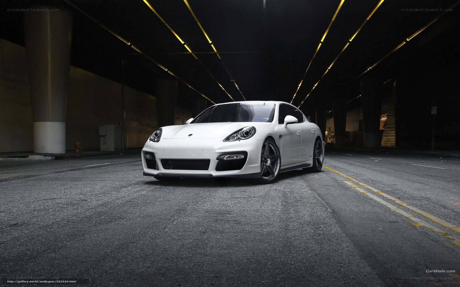 White Porsche in a tunnel