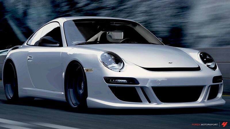 white porsche in motion