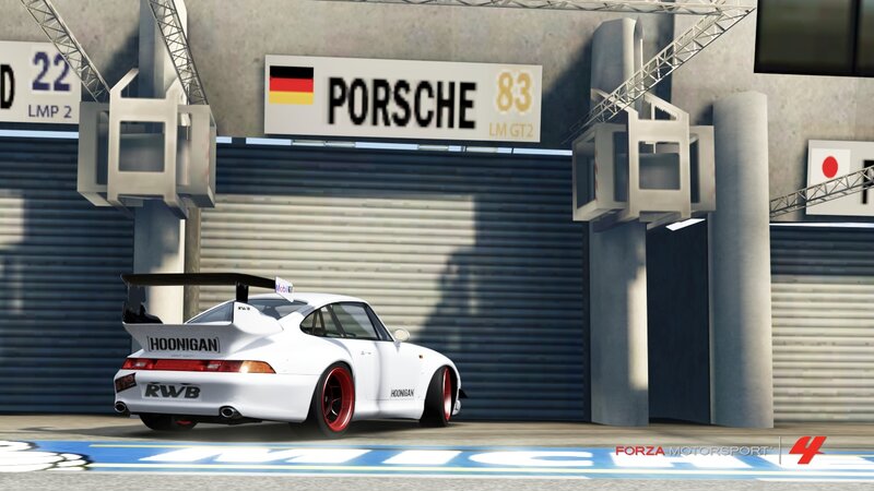 White Porsche in pit lane