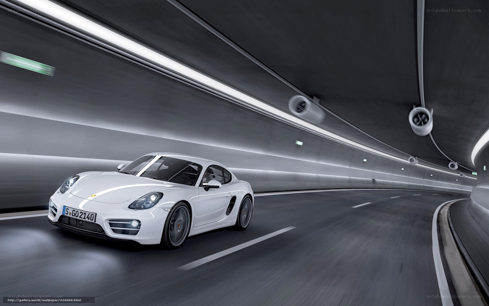 White Porsche in tunnel