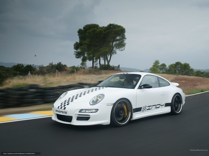 White Porsche on a racetrack