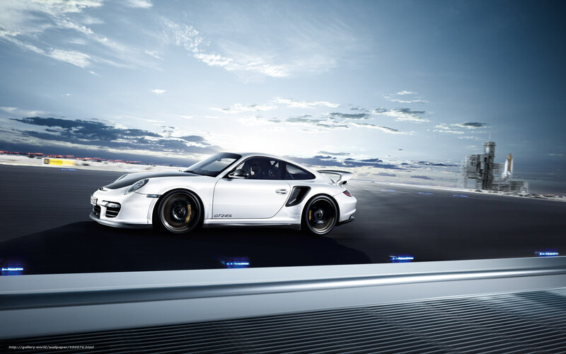 White Porsche on a runway