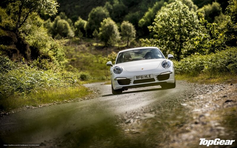 white porsche on country road