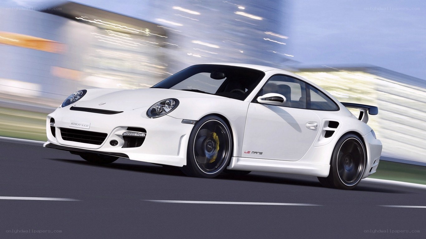 white porsche on racetrack