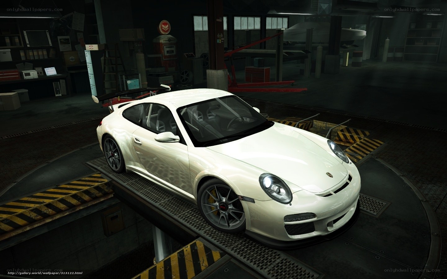 white porsche on turntable