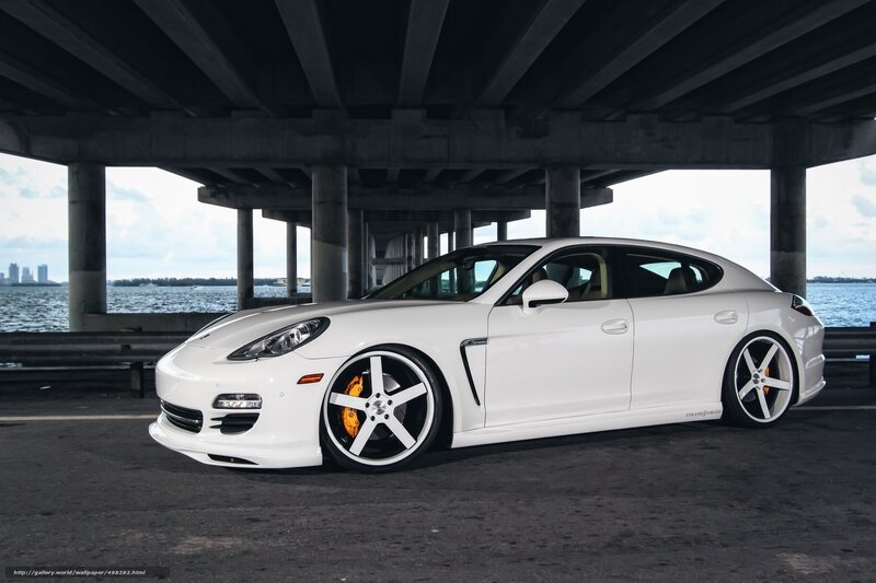 White Porsche Panamera — Dramatic, Afternoon, Photograph, Car
