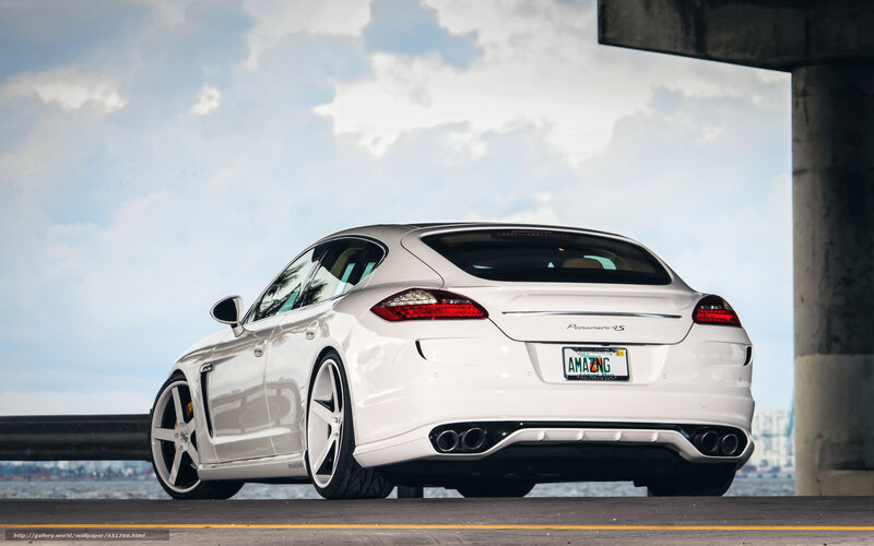 White Porsche Panamera — Dramatic, Afternoon, Photograph