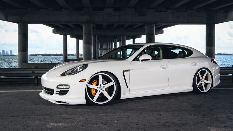 White Porsche Panamera — Dramatic, Afternoon