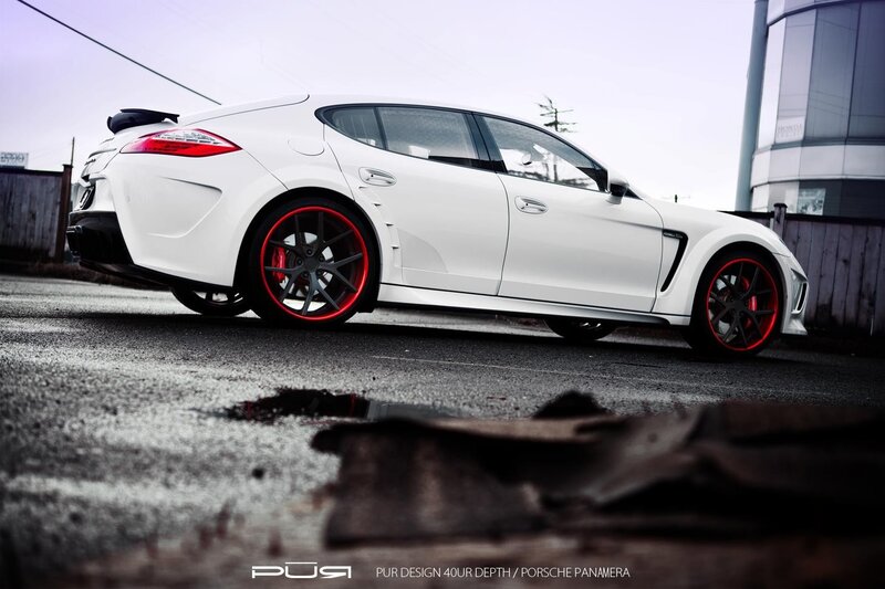 White Porsche Panamera — Dramatic, Photograph