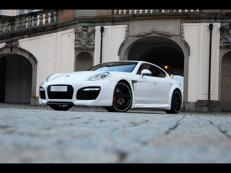 White Porsche Panamera — Dramatic