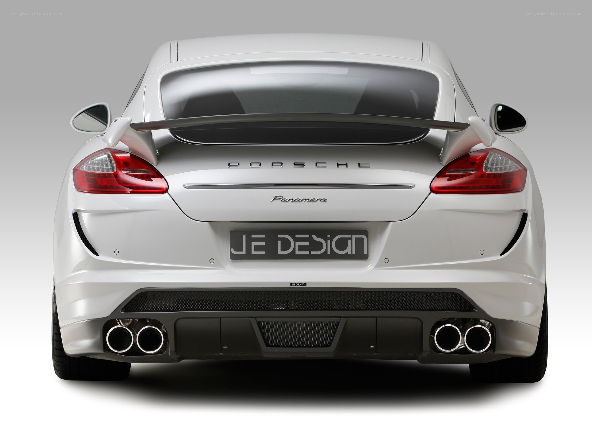 white porsche panamera rear view