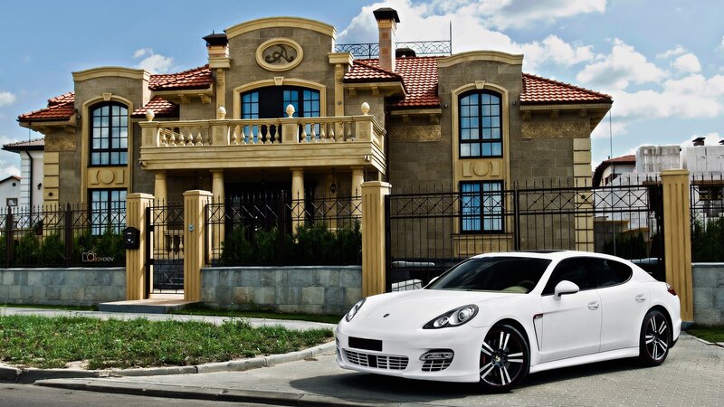 White Porsche Panamera — Serene