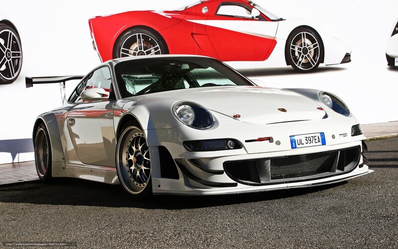 white porsche race car