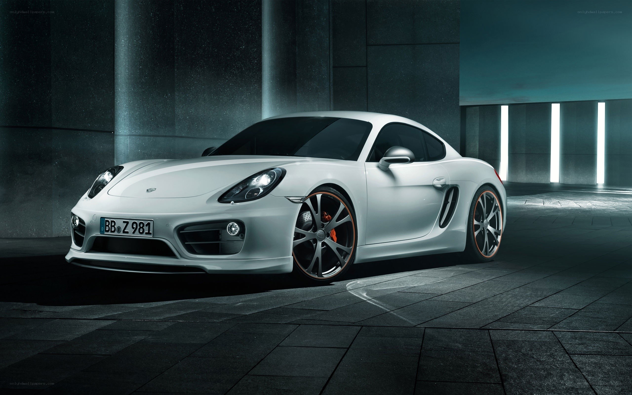 White Porsche sports car