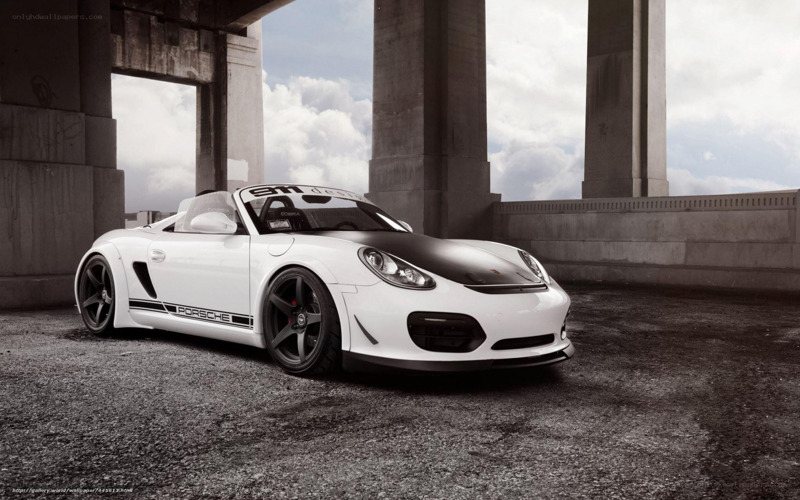 White Porsche sports car