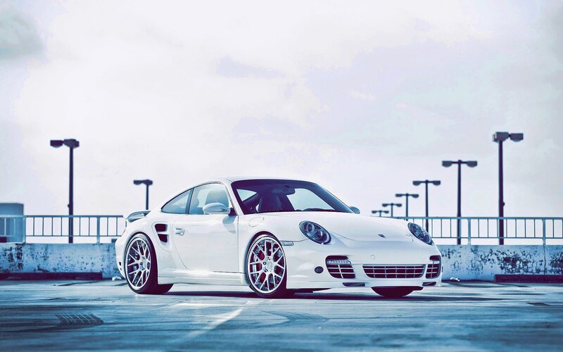 white porsche sports car