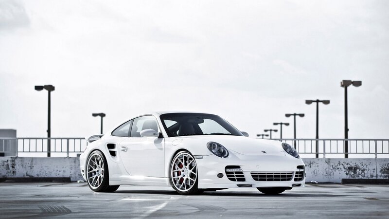 White Porsche sports car