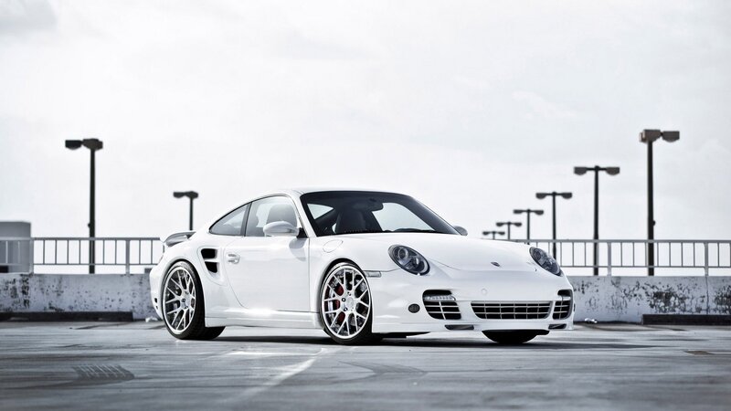 white porsche sports car