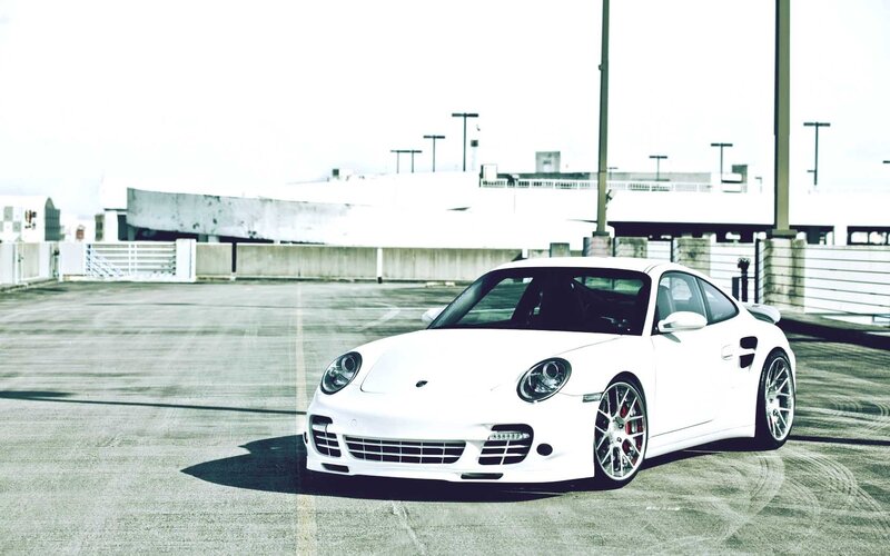 White Porsche sports car
