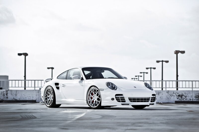 White Porsche sports car