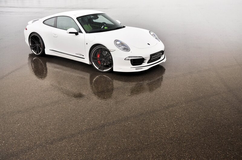 White Porsche sports car