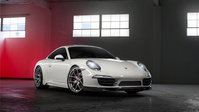 White Porsche sports car
