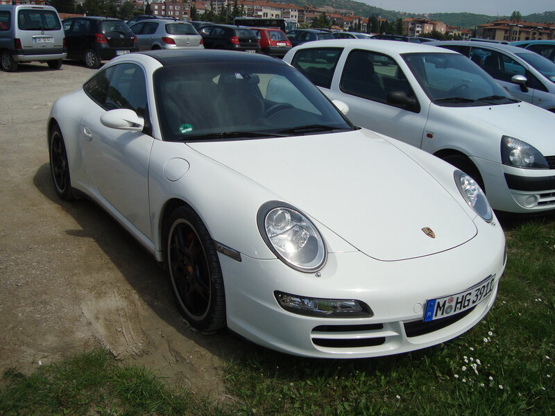 White Porsche sports car
