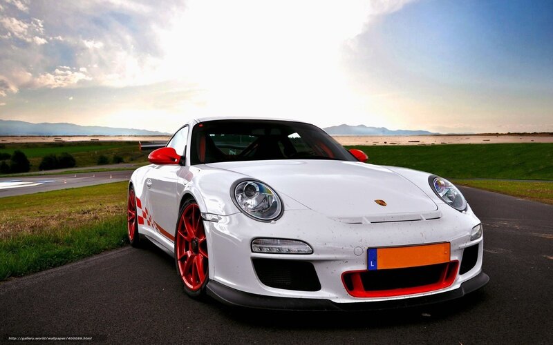 White Porsche Sports Car — Dramatic, Sunset, Photograph, Race Track