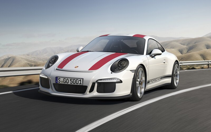 White Porsche Sports Car — Dynamic, Afternoon