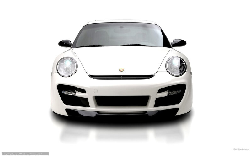 White Porsche Sports Car — Neutral, Photograph, Headlights