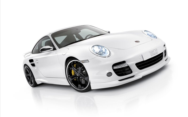 White Porsche Sports Car — Neutral, Photograph, Wheels, Headlights