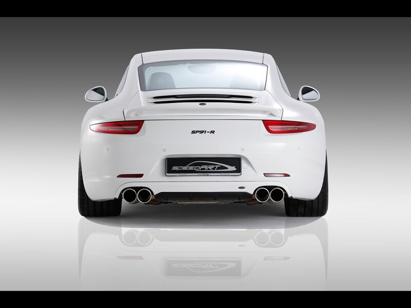 white porsche sports car rear view