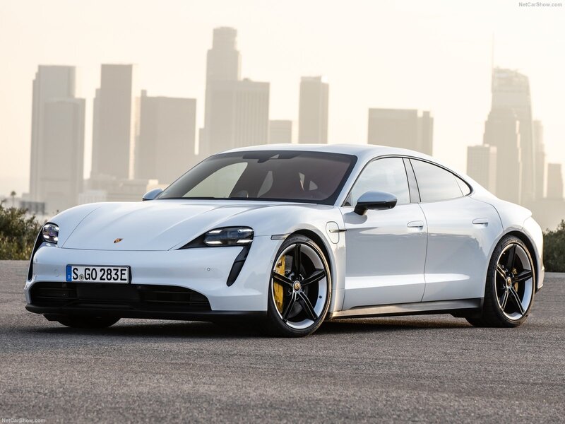 White Porsche Taycan — Serene