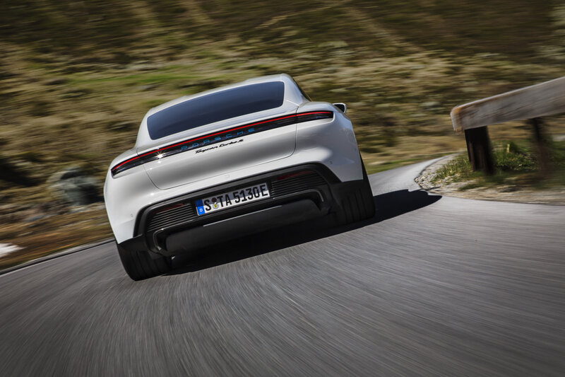 White Porsche Taycan
