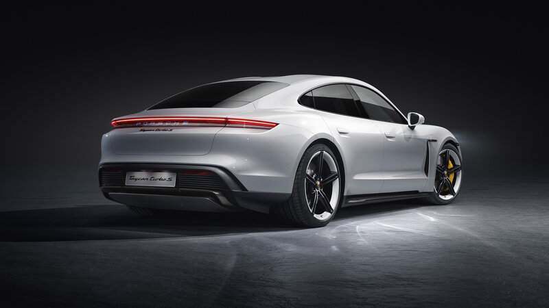 White Porsche Taycan Turbo S