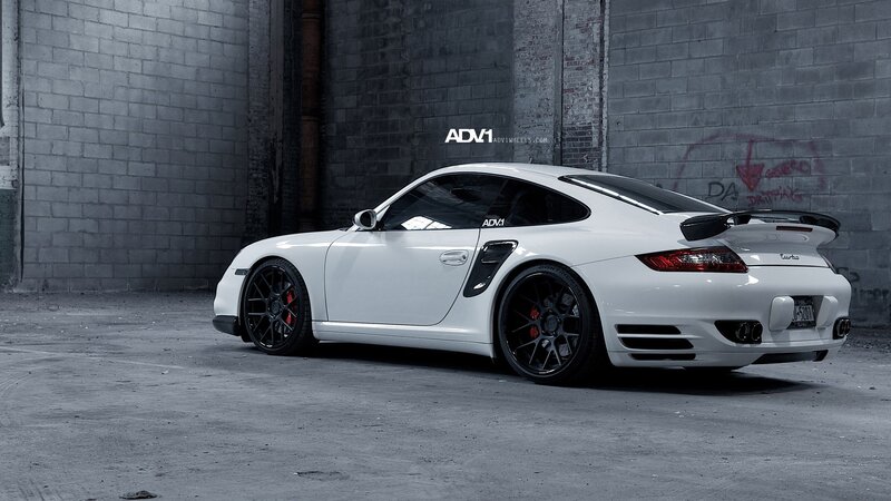 White Porsche Turbo — Dramatic