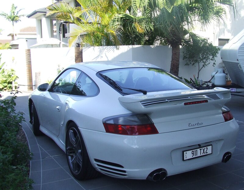 White Porsche Turbo