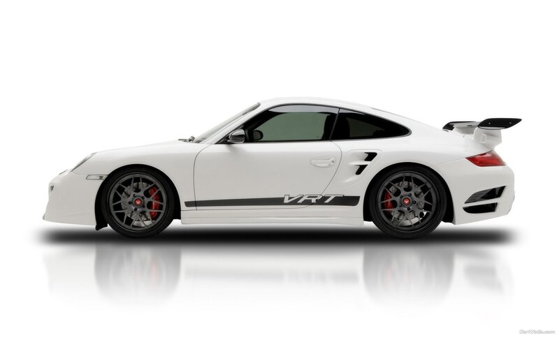 white porsche vrt sports car