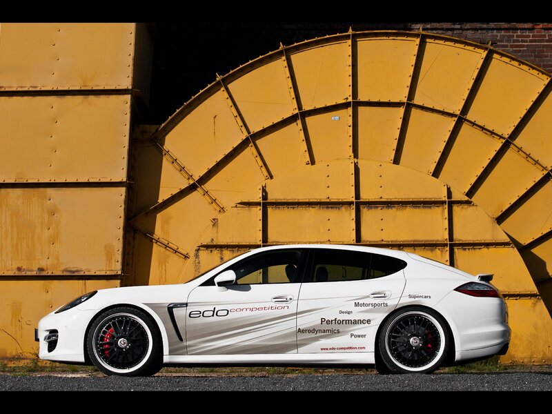 White Porsche with Edo Competition livery