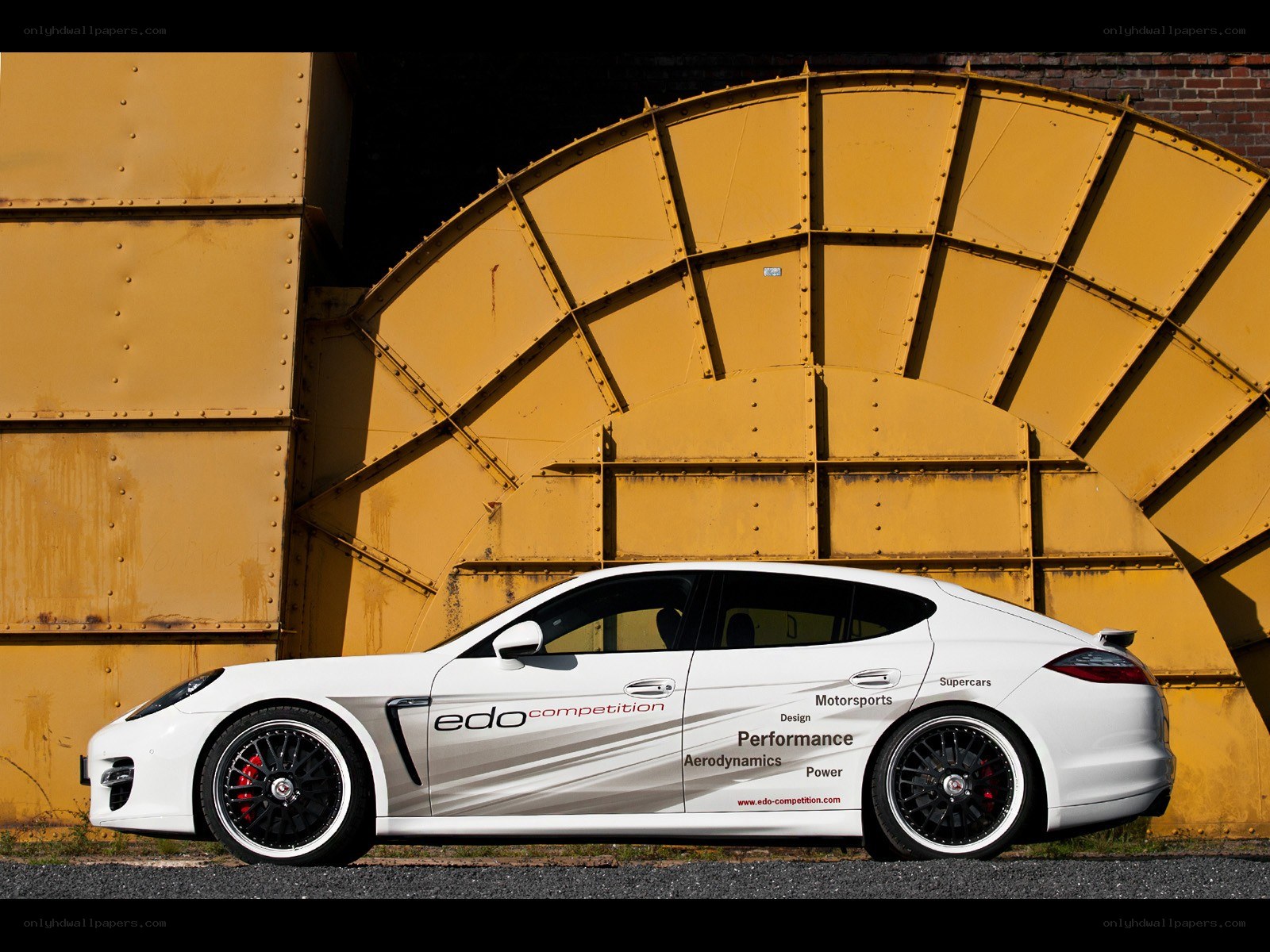 White Porsche with Edo Competition livery