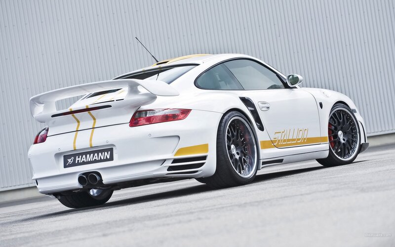 white porsche with hamann branding